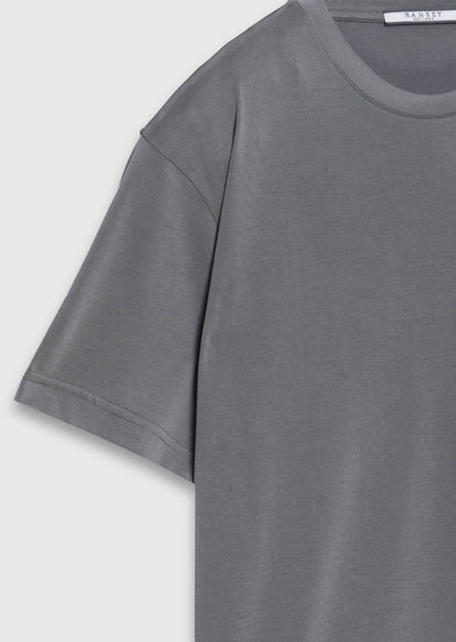 Graues T-Shirt mit Rundhalsausschnitt