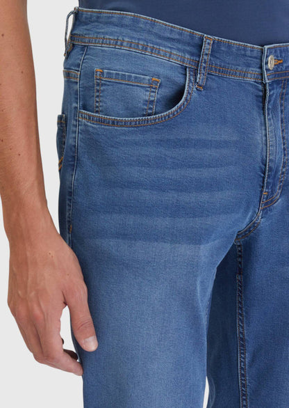 Blaue Slim-Fit-Jeans aus Baumwollmischung