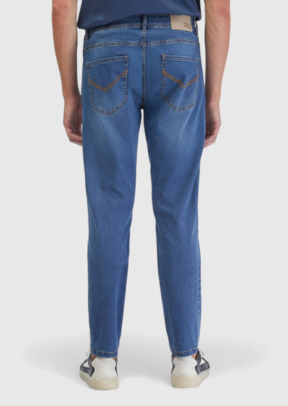 Blaue Slim-Fit-Jeans aus Baumwollmischung