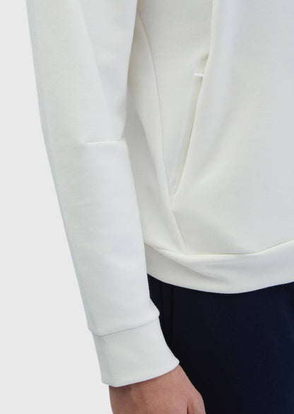 Ecrufarbenes, schlichtes Sweatshirt mit Rundhalsausschnitt