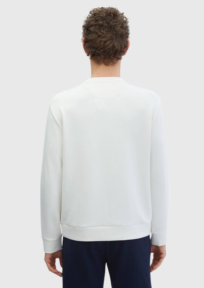 Ecrufarbenes, schlichtes Sweatshirt mit Rundhalsausschnitt