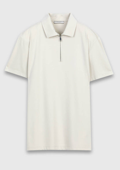 Stone Flat Polo Neck T-Shirt