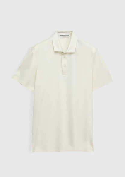 Ecrufarbenes, schlichtes Polo-Shirt aus 100 % Baumwolle