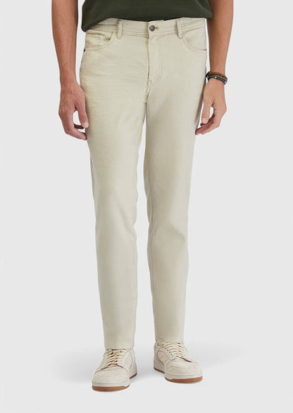 Beige, gewebte Slim-Fit-Hose aus Mischgewebe für den Alltag