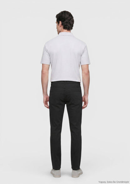 Hellgraues, einfarbiges Poloshirt
