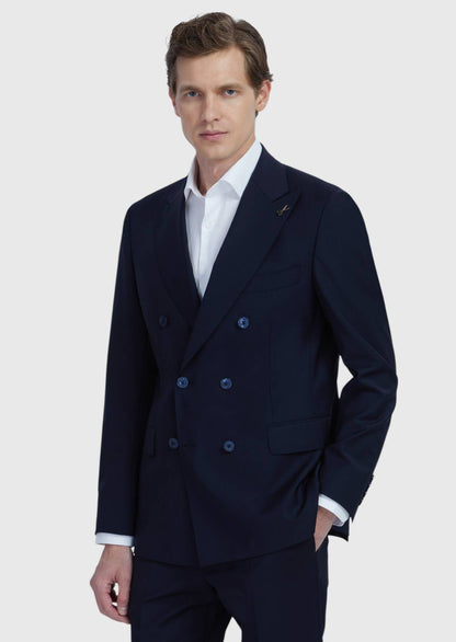 Anzugset aus marineblauem Wollmischgewebe