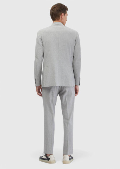 Hellgrauer gemusterter ZeroWeight Slim Fit Anzug aus Baumwollmischgewebe
