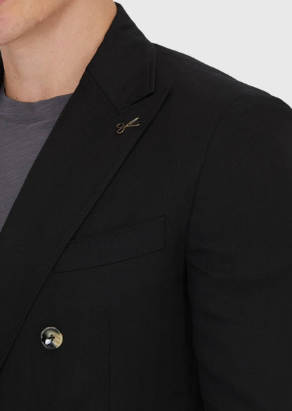 Schwarze Zeroweight Slim Fit Leinenmischjacke