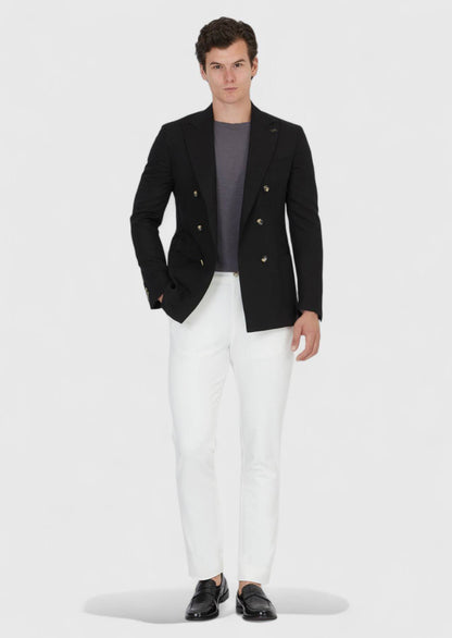 Schwarze Zeroweight Slim Fit Leinenmischjacke