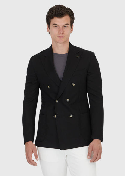 Schwarze Zeroweight Slim Fit Leinenmischjacke