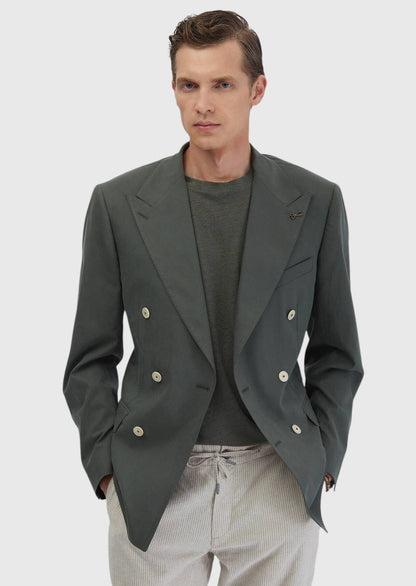 Slim Fit Haki Jacke