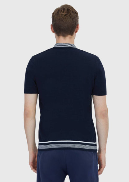 Marineblaues, schlichtes Polo-Shirt aus 100 % Baumwolle