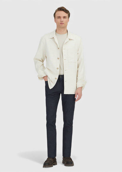 Beiges Overshirt aus feinem Stoff