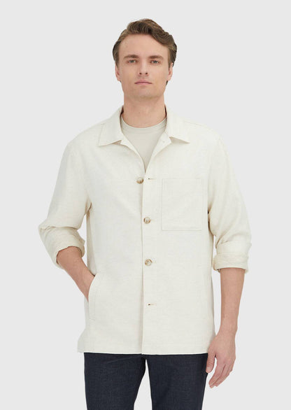 Beiges Overshirt aus feinem Stoff