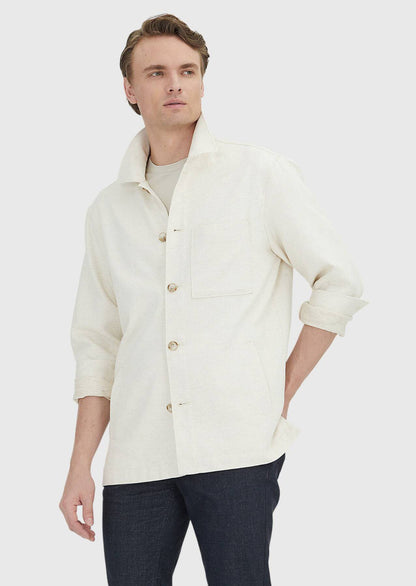 Beiges Overshirt aus feinem Stoff