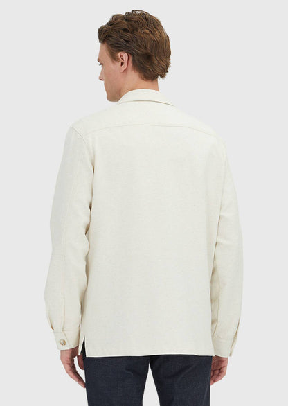 Beiges Overshirt aus feinem Stoff