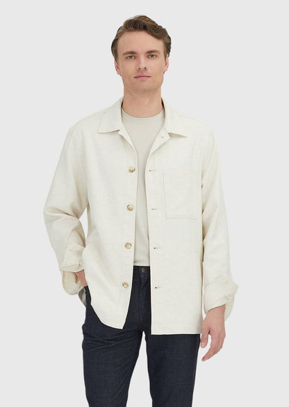 Beiges Overshirt aus feinem Stoff