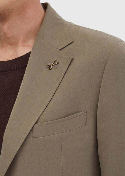 Hellbrauner, schlichter Zeroweight Slim Fit Anzug