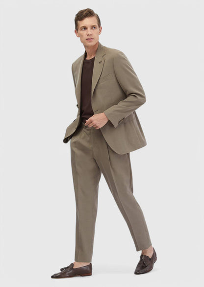 Hellbrauner, schlichter Zeroweight Slim Fit Anzug