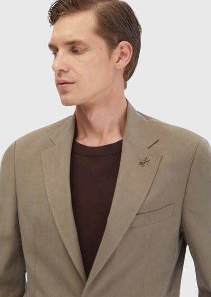 Hellbrauner, schlichter Zeroweight Slim Fit Anzug