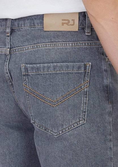 Grau Regular Fit Denim Hose 100% Baumwolle
