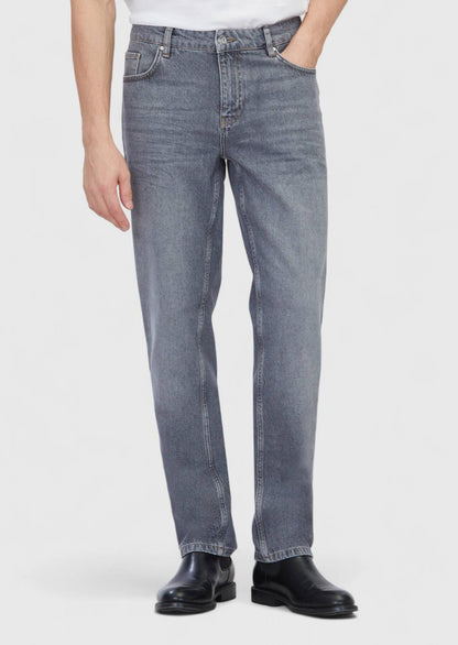 Grau Regular Fit Denim Hose 100% Baumwolle