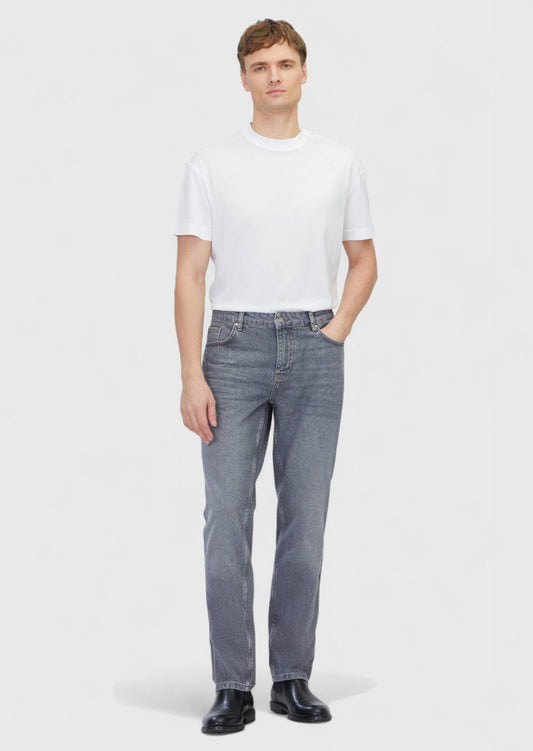 Grau Regular Fit Denim Hose 100% Baumwolle