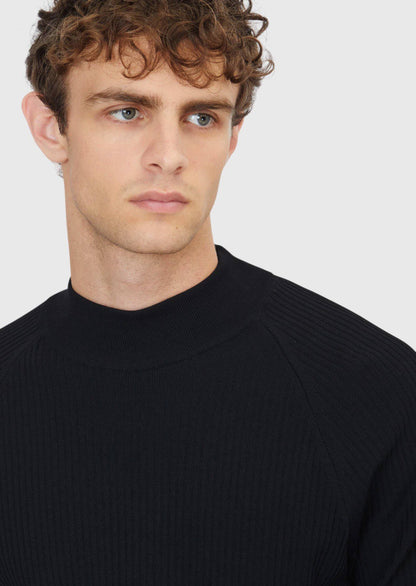 Schwarzes Strick-Sweatshirt
