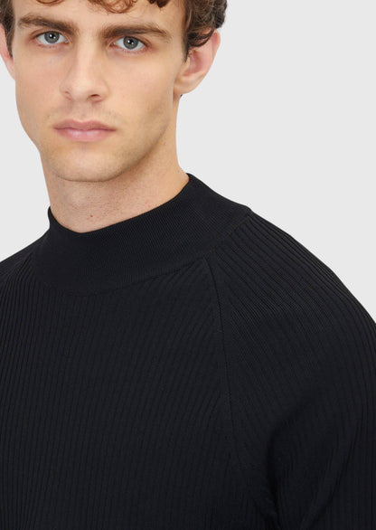 Schwarzes Strick-Sweatshirt