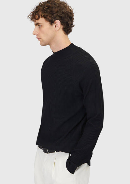 Schwarzes Strick-Sweatshirt