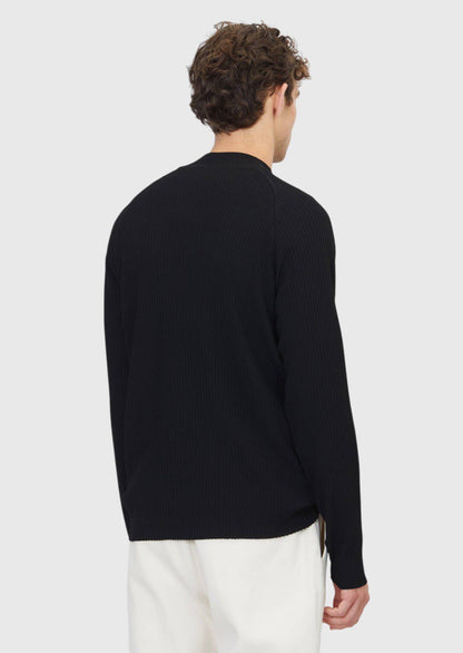 Schwarzes Strick-Sweatshirt
