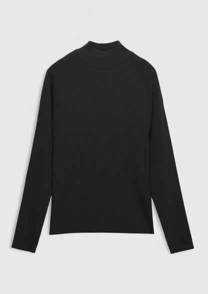 Schwarzes Strick-Sweatshirt