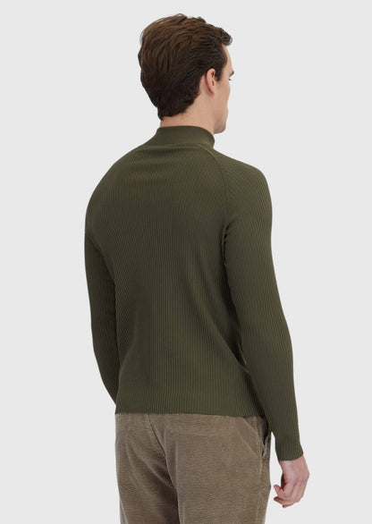 Khakifarbenes Strick-Sweatshirt