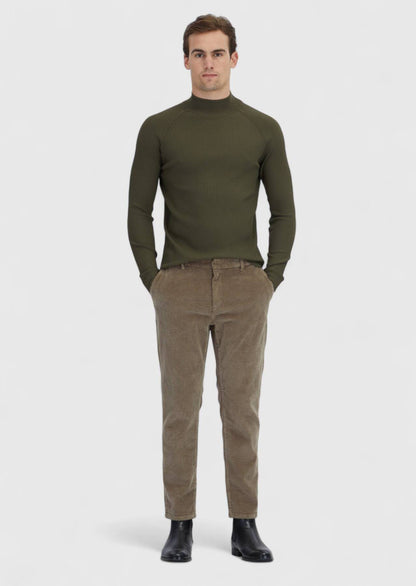 Khakifarbenes Strick-Sweatshirt