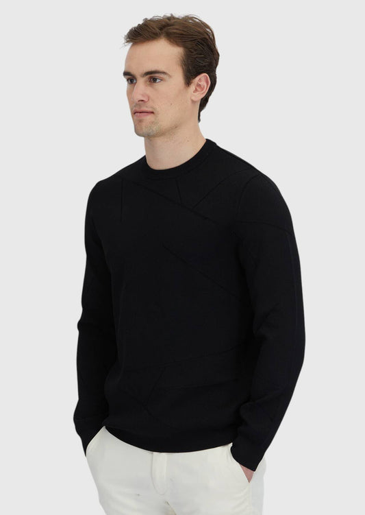 Schwarzes Strick-Sweatshirt