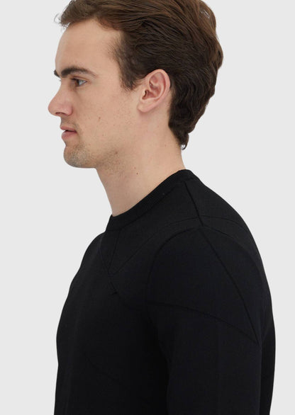 Schwarzes Strick-Sweatshirt