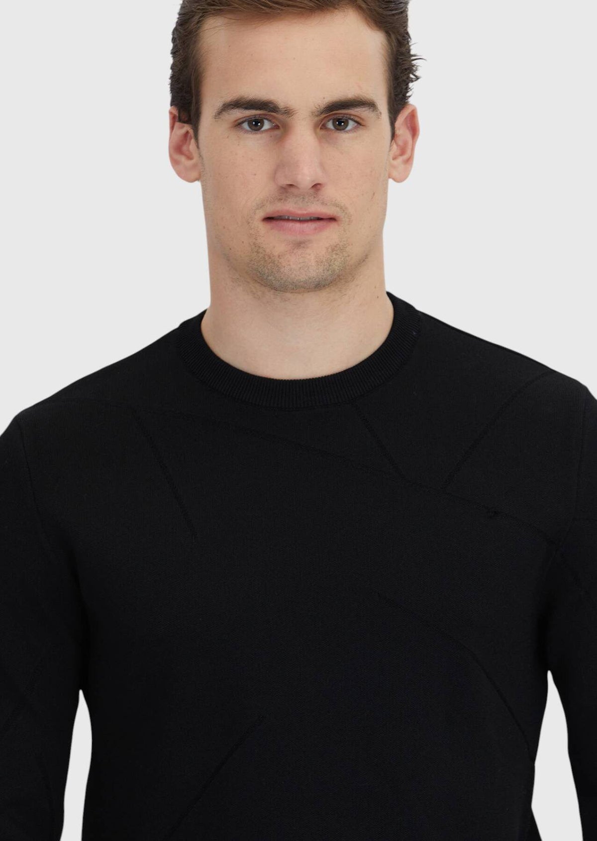Schwarzes Strick-Sweatshirt