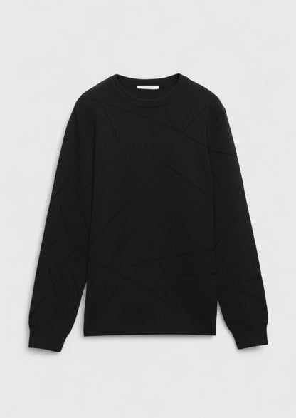 Schwarzes Strick-Sweatshirt