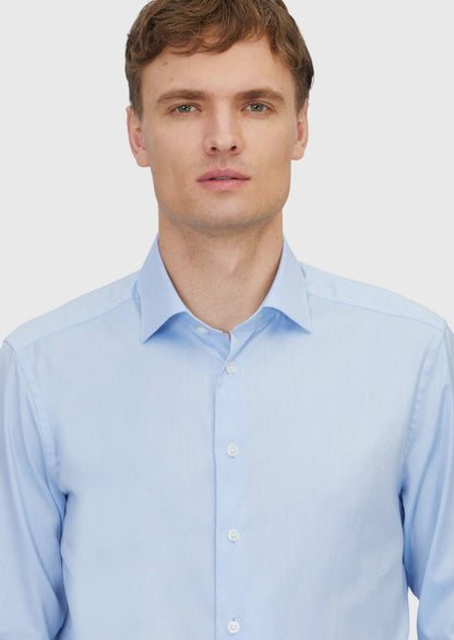 Blaues Hemd in regulärer Passform, klassisch gewebt, 100 % Baumwolle