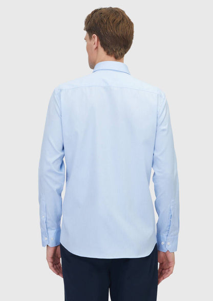 Blaues Hemd in regulärer Passform, klassisch gewebt, 100 % Baumwolle