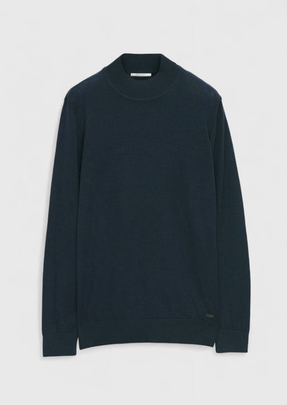 Petrolblaues Strick-Sweatshirt