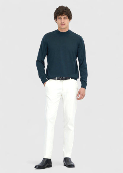 Petrolblaues Strick-Sweatshirt
