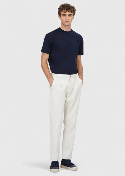 Beige Jogginghose aus Baumwollmischgewebe
