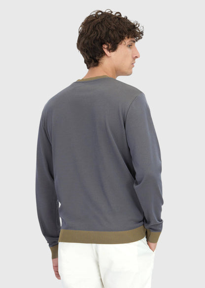 Graues, schlichtes Sweatshirt mit Rundhalsausschnitt