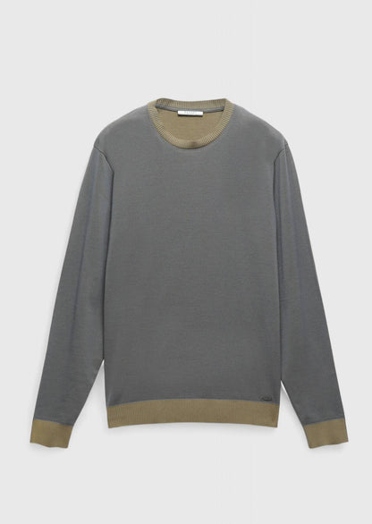 Graues, schlichtes Sweatshirt mit Rundhalsausschnitt