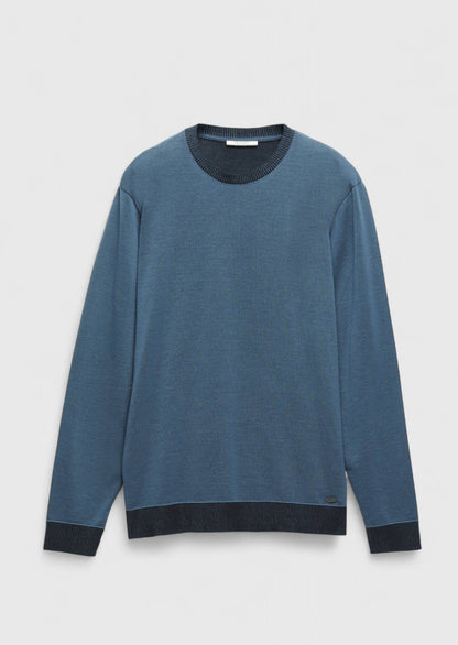 Blaues, schlichtes Sweatshirt mit Rundhalsausschnitt