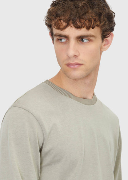 Sandfarbenes, schlichtes Sweatshirt mit Rundhalsausschnitt