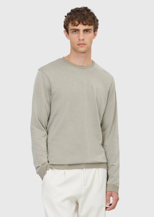 Sandfarbenes, schlichtes Sweatshirt mit Rundhalsausschnitt