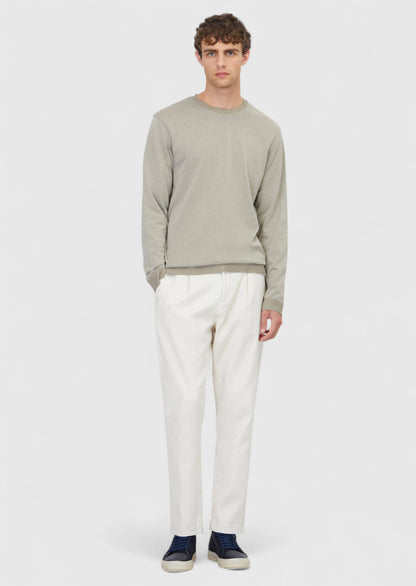 Sandfarbenes, schlichtes Sweatshirt mit Rundhalsausschnitt