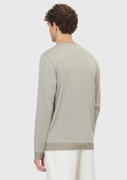 Sandfarbenes, schlichtes Sweatshirt mit Rundhalsausschnitt